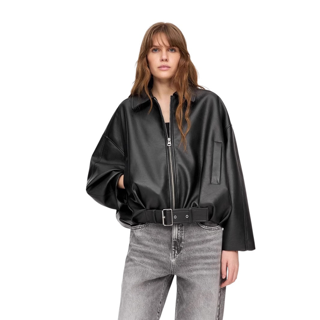 Breslin | Women's All-Year Leather Bomber Jacket