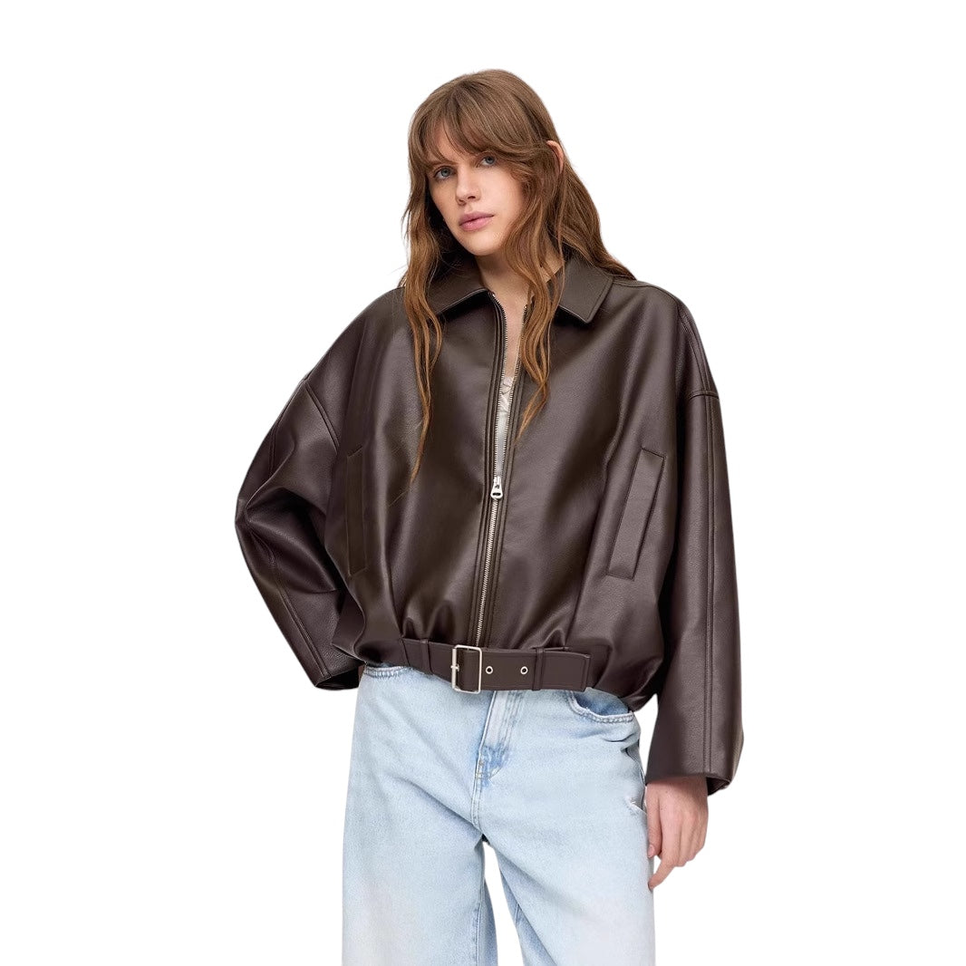 Breslin | Women's All-Year Leather Bomber Jacket