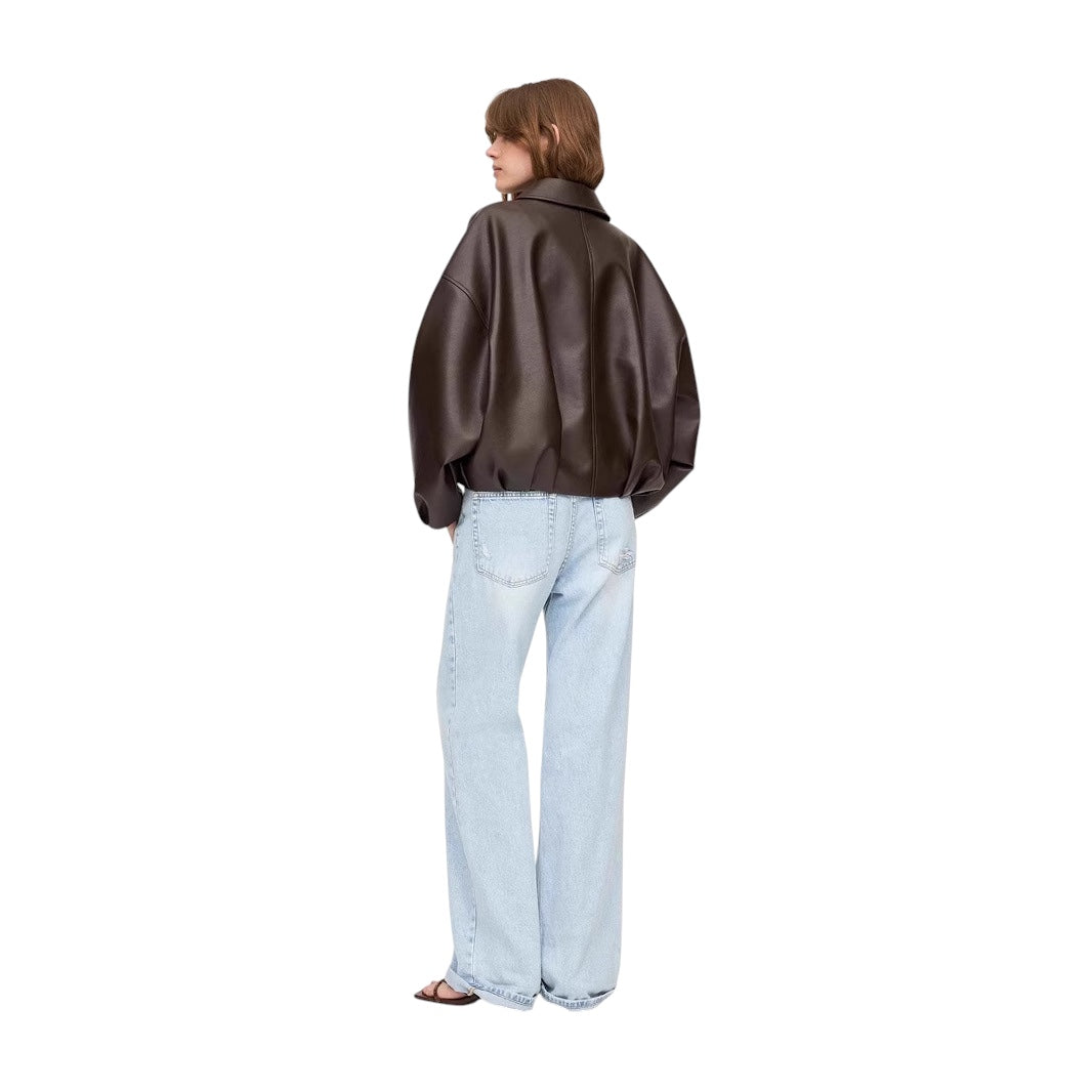 Breslin | Women's All-Year Leather Bomber Jacket