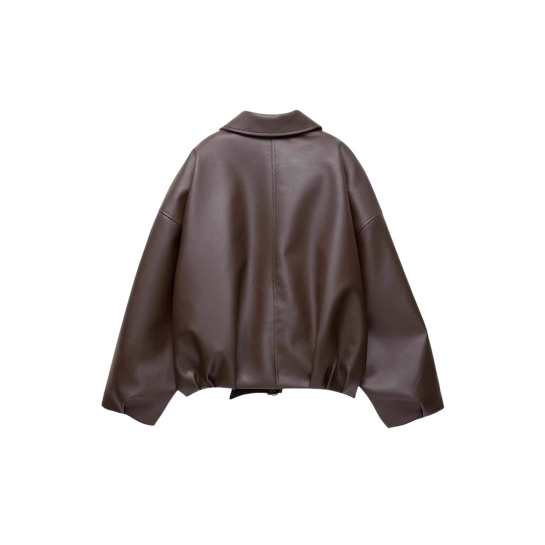 Breslin | Women's All-Year Leather Bomber Jacket