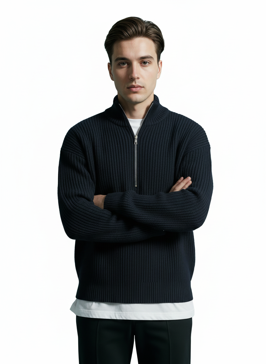 Breslin | Men's Half-Zip Sweater – Casual Precision, Refined Warmth