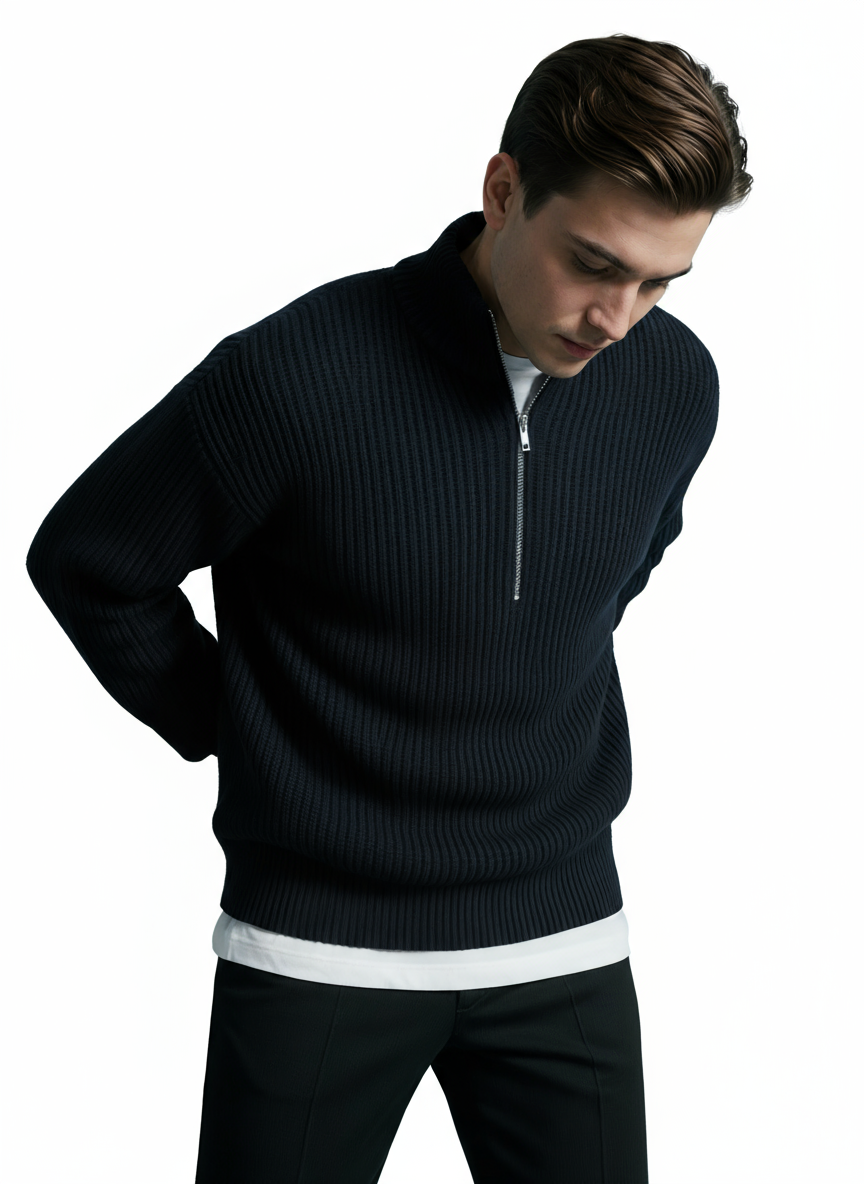Breslin | Men's Half-Zip Sweater – Casual Precision, Refined Warmth
