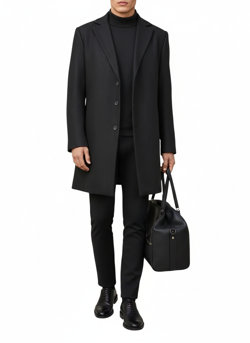 Breslin | Men’s Wool Trench Coat – Sharp Silhouette, Timeless Appeal