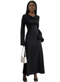 Breslin | Women's The Black Midnight Grace-Drape Maxi Dress