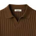 Breslin | Men’s Ribbed Knit Polo Shirt— Refined Texture, Effortless Class