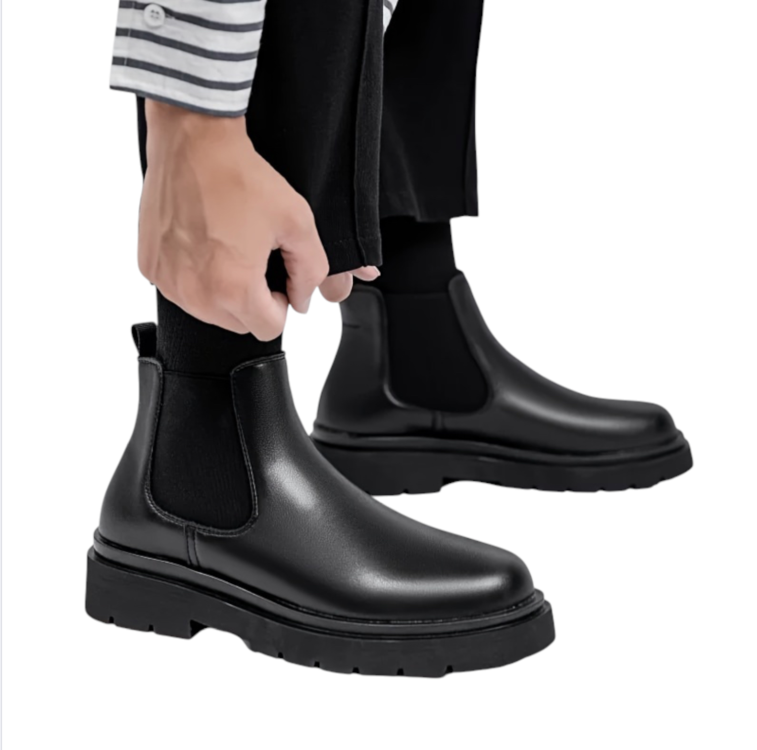 Breslin | Men’s Urban Leather Boots — Midnight Black