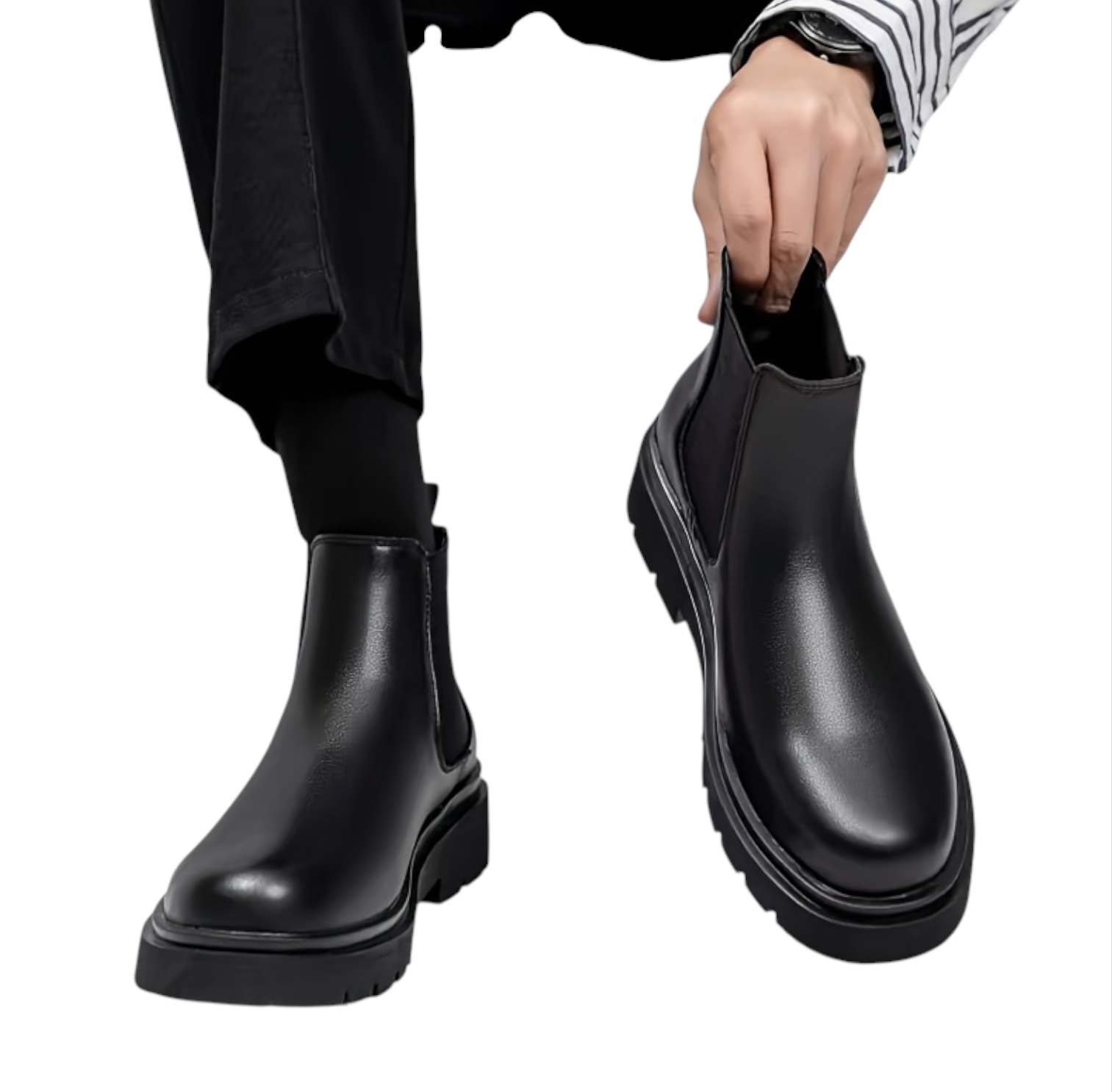 Breslin | Men’s Urban Leather Boots — Midnight Black