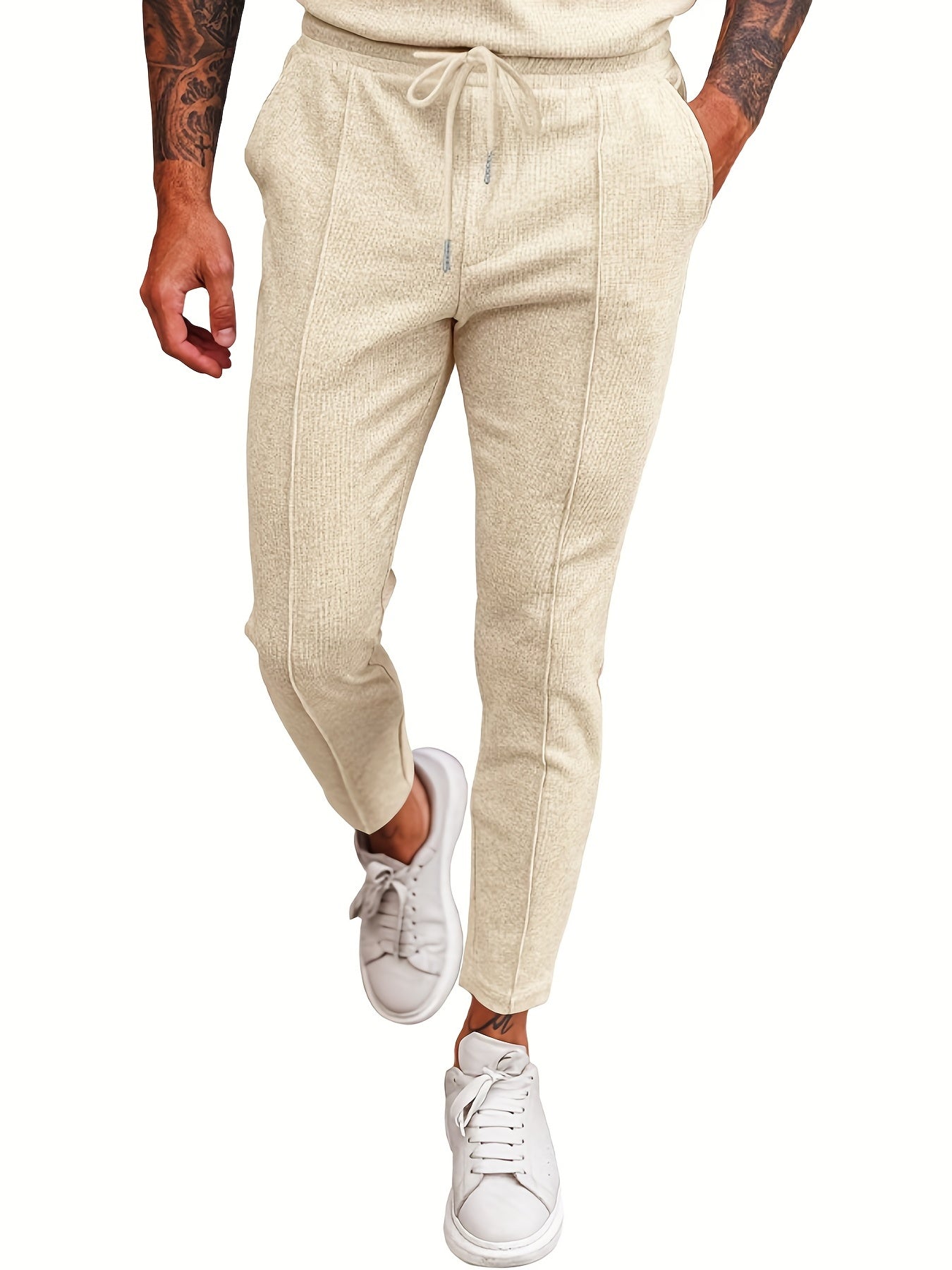 Breslin | Men’s Textured Slim-Fit Drawstring Joggers— Minimal, Refined & Effortlessly Modern