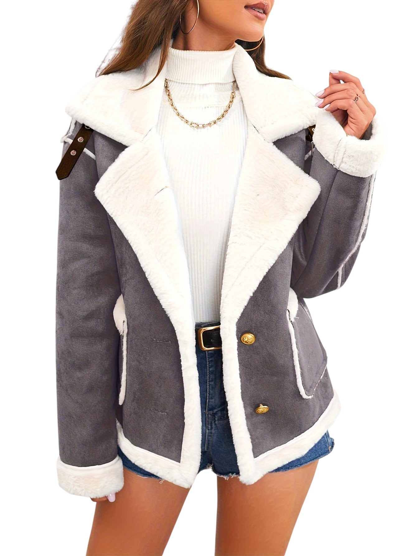 Breslin | Women’s Faux Shearling Winter Coat – Luxe Warmth, Effortless Edge