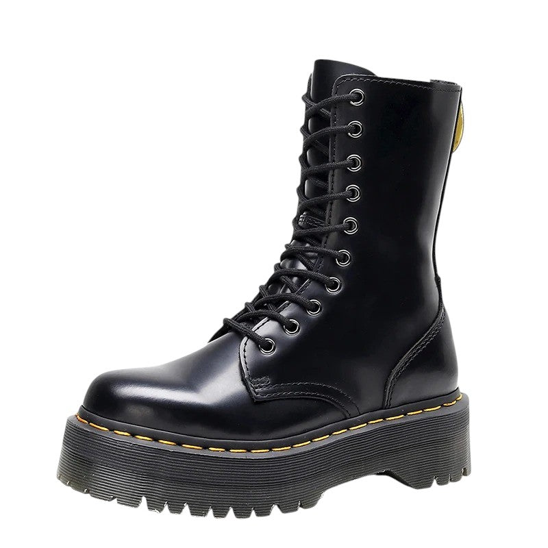 Breslin | Women’s Platform Black Leather Boots – Bold, Modern & Everyday Fierce